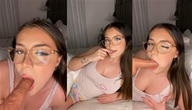 Lilith Cavaliere Sloppy blowjob dildo leaked video